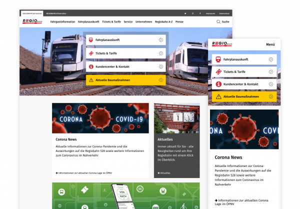 Screenshot: Regiobahn Relaunch