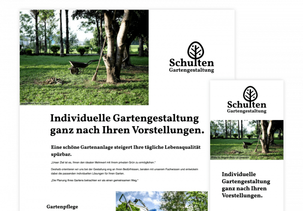 Screenshot: Schulten Gartengestaltung
